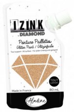 (12c) 80834 IZINK Diamond glitterverf/pasta - 80 ml, lichtgoud