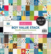 Boy Cardstock Value Stack12x12 inch (50 vellen)