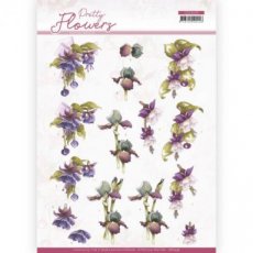CD11579 Pretty Flowers - Purple Flowers