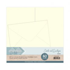 CDECAE10006 5 x 7 Cards and Envelopes 40PK Cream