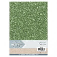 CDEGP006 Card Deco Essentials Glitter Paper Apple Green