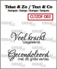 CLTZDFO02 Crealies Clearstamp Tekst & Zo Duo Font Overlijden