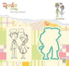 (15e)  DDCS024 DADA Die & Clear stamp marriage - In Love