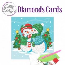 DDDC1003 Two Snowmen Diamonds Cards By Dotty Designs