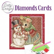 DDDC1109 Dotty Designs Diamond Cards - Mouse And Snowman