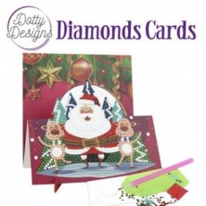 DDDC1136 Dotty Designs Diamond Easel Card 136 - Santa With Two Deer