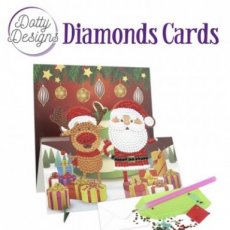 DDDC1146 Dotty Designs Diamond Easel Card 146 - Santa With Deer