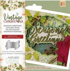 NG-VIN-MD-SEAG Crafter's Companion Vintage Christmas Season’s Greetings Die