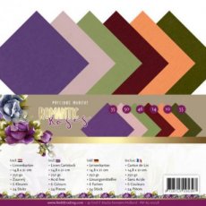 PM-A5-10028 .Linen Cardstock Pack - A5 - Precious Marieke - Romantic Roses
