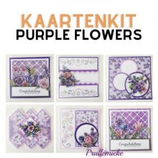 Kaartenkit Purple Flowers