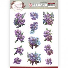 SB10623 3D Push Out - Yvonne Creations - Graceful Flowers - Purple Flowers Bouquet