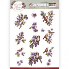SB10624 3D Push Out - Yvonne Creations - Graceful Flowers - Birds and Blackberries