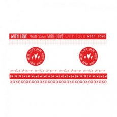 WASHIFWL19 Washi Tape Red/White Filled With love nr.19